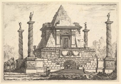 Architettura immaginaria con cammello e figure, dopo Della Bella da Pierre Moreau