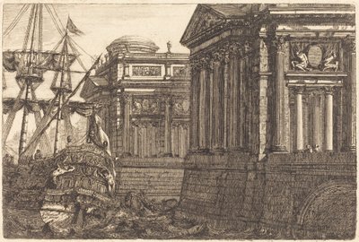 Scena di porto immaginaria da Pierre Moreau