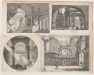 Portico davanti a un tempio circolare da Pierre Moreau