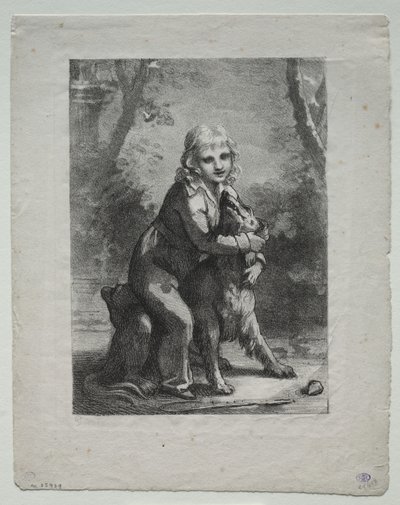 Ragazzo con un cane da Pierre Paul Prud