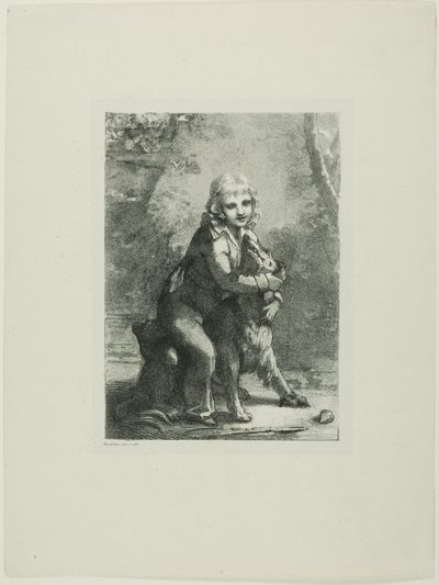 Ragazzo con cane da Pierre Paul Prud