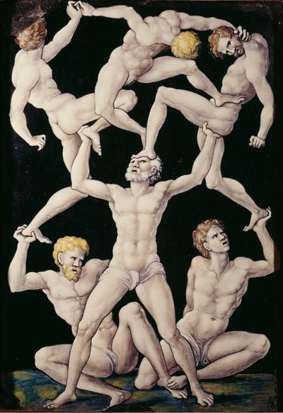 Placca con Acrobati, c.1550 da Pierre Penicaud