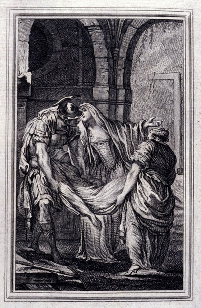 La Matrona di Efeso - in "Racconti e novelle in versi" di Jean La Fontaine. 1776. Illustrazione di P.P. Choffard. da Pierre Philippe Choffard
