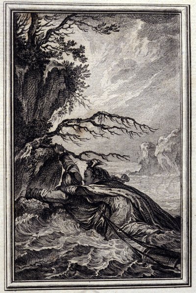 La fidanzata del re di Garbe - in "Contes et nouvelles en vers" di Jean La Fontaine. 1776. Illustrazione di P.P. Choffard. da Pierre Philippe Choffard