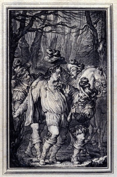 La preghiera di San Giuliano. In "Racconti e novelle in versi" di Jean de La Fontaine, Amsterdam 1776. illustrato da P.P. Choffard. da Pierre Philippe Choffard