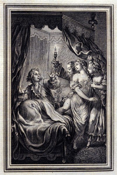 Non notiamo mai tutto - in "Racconti e novelle in versi" di Jean La Fontaine. 1776. Illustrazione di P.P. Choffard. da Pierre Philippe Choffard