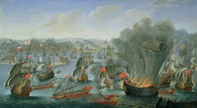 Battaglia navale con la flotta spagnola da Pierre Puget