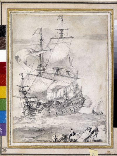 Nave in mare da Pierre Puget