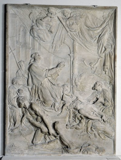 Basso rilievo della Peste di Milano - San Carlo Borromeo in preghiera da Pierre Puget