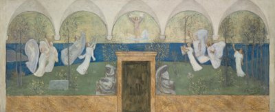 Dipinto preparatorio per Les Muses inspiratrices acclament le Génie, Messager de Lumière, 1895 da Pierre Puvis de Chavannes