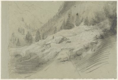 Valanga in un paesaggio alpino da Pierre Puvis de Chavannes