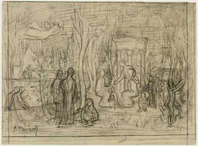 Studio compositivo per Il boschetto sacro, amato dalle arti e dalle muse da Pierre Puvis de Chavannes