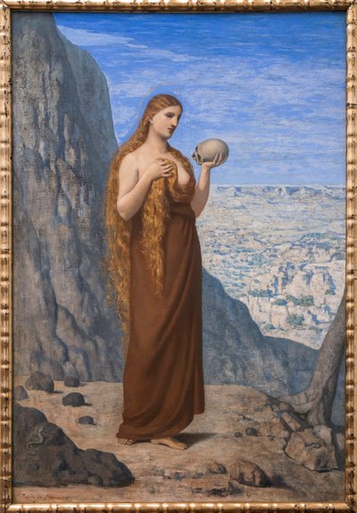 Maria Maddalena nel deserto - di Pierre Puvis de Chavannes (1824-1898) - 1869 - Marie Madeleine dans le desert - 36,8 x 48 cm - Museo di Francoforte | Stadel Museum da Pierre Puvis de Chavannes