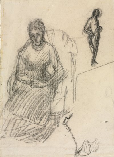 Studio di Madame Marie Cantacuzène; Studio di nudo femminile in piedi da Pierre Puvis de Chavannes