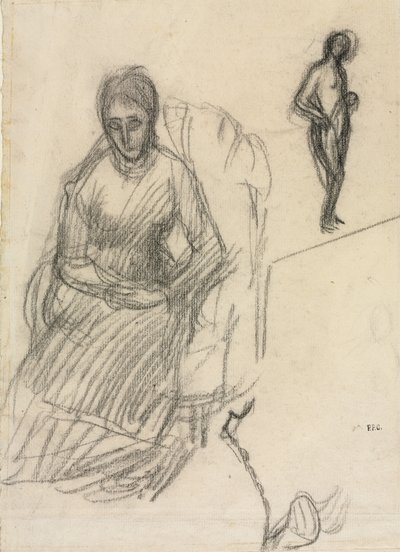 Studio di Madame Marie Cantacuzène, studio di nudo femminile in piedi da Pierre Puvis de Chavannes