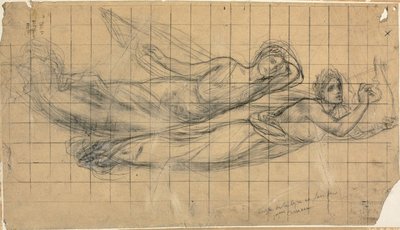 Due figure volanti con una lira da Pierre Puvis de Chavannes