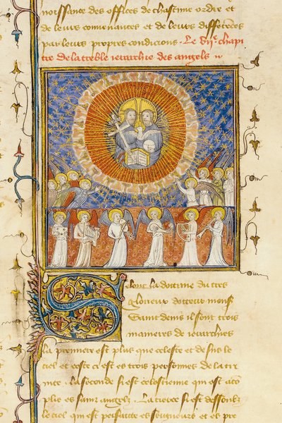 Dettaglio di una pagina da "De Proprietatibus Rerum" di Bartholomeus Anglicus, nella traduzione francese di Jean Corbechon, c.1390 da Pierre Remiet