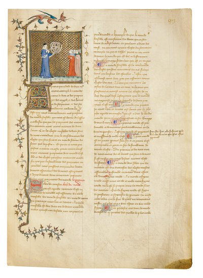 Pagina da "De Proprietatibus Rerum" di Bartholomeus Anglicus, nella traduzione francese di Jean Corbechon, c.1390 da Pierre Remiet