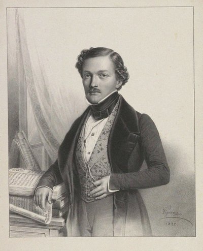 Ritratto del cantante Gilbert-Louis Duprez da Pierre Roch Vigneron