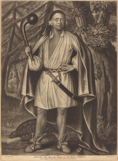Etow oh Koam, Re della Nazione del Fiume da Pierre Simon II after John Verelst