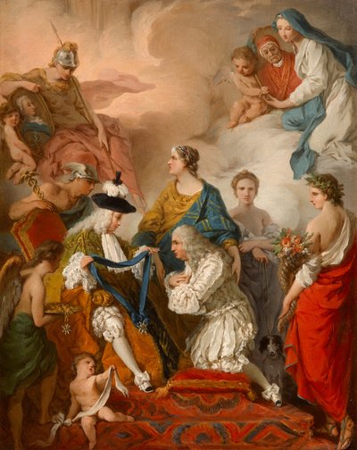 Il duca di Saint Aignan investe Girolamo Vaini, principe di Cantalupe e duca di Selci, con le insegne di un cavaliere dello Spirito Santo, 1737 da Pierre Subleyras