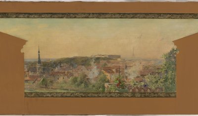 Bozzetto per la sala del villaggio di Vanves: Panorama di Vanves da Pierre Vauthier