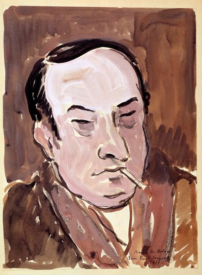 Ritratto di Léon-Paul Fargue (1876-1947) poeta Disegno di Pierre de Belay (1890-1947) 1934. Parigi, B.N. da Pierre de Belay