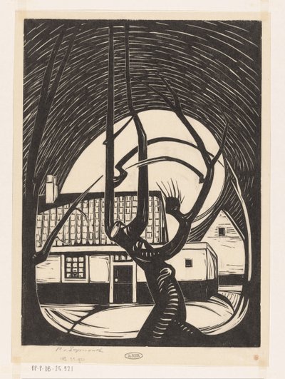 Salice davanti a una casa da Piet Egmond (signed by artist)