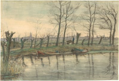 Skyline di Amsterdam vista da ovest da Piet Mondrian