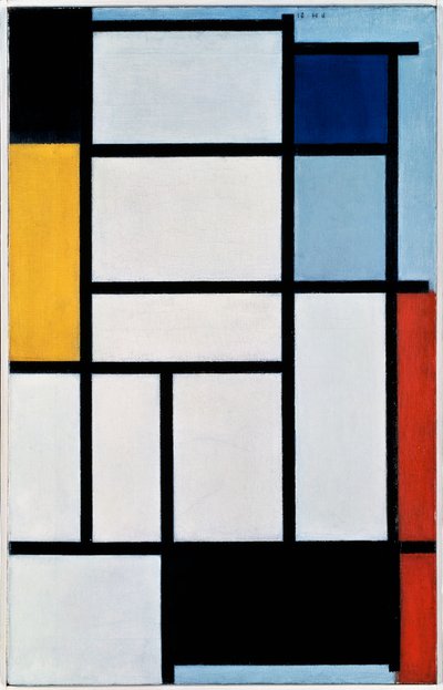 Composizione con rosso, nero, giallo, blu e grigio da Piet Mondrian