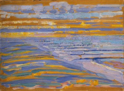 Dune con spiaggia e molo, Domburg da Piet Mondrian