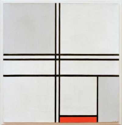 Composizione grigio-rosso da Piet Mondrian