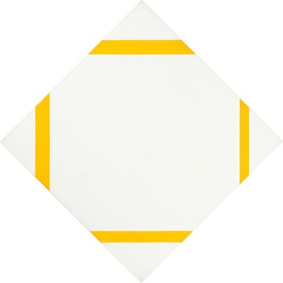Composizione a losanga con quattro linee gialle da Piet Mondrian