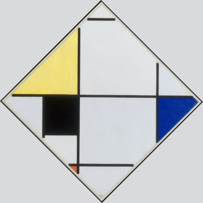 Composizione a losanga con giallo, nero, blu, rosso e grigio, 1921 da Piet Mondrian