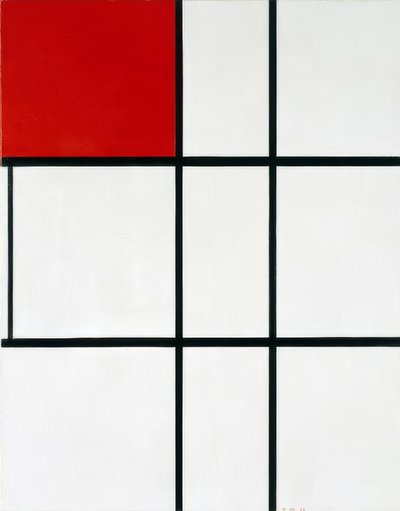 Composizione B (No II) con Rosso da Piet Mondrian