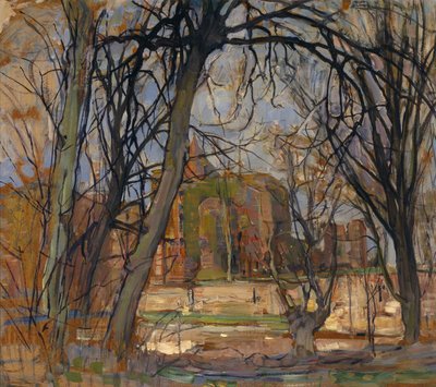 Sole di primavera: Rovine del castello di Brederode, ca. 1909-10 da Piet Mondrian