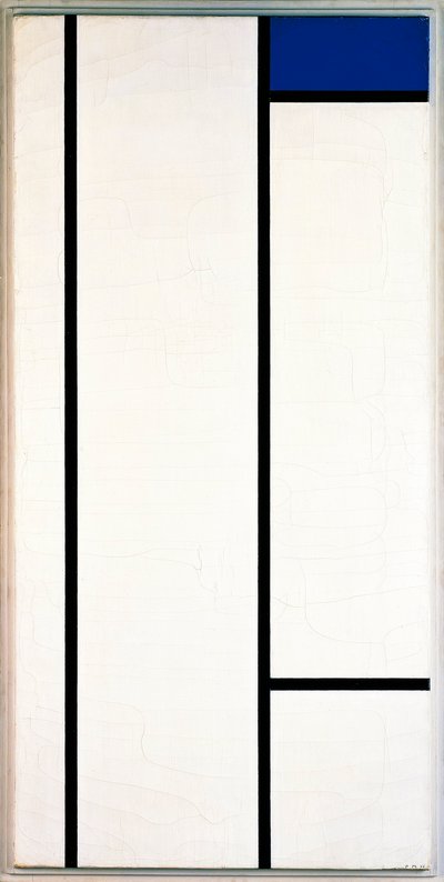 Composizione verticale con blu e bianco da Piet Mondrian