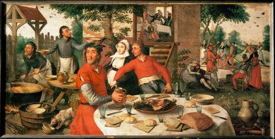 Festa dei contadini... (olio su legno di quercia) da Pieter (1507/08-75) Aertsen
