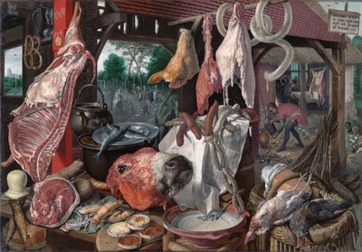 Macelleria con fuga in Egitto da Pieter Aertsen