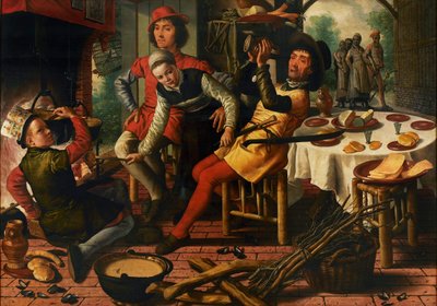 Contadini al Focolare, 1556 da Pieter Aertsen