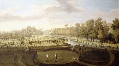 Una vista dei giardini di Chiswick, Richmond, dai nuovi giardini verso il Bagnio, c.1729-31 da Pieter Andreas Rysbrack
