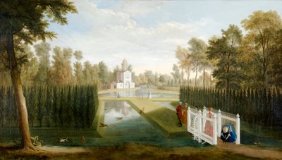 Veduta dei giardini di Chiswick verso il retro del Bagnio (Cascina) Chiswick House da Pieter Andreas Rysbrack