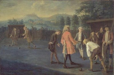 Figure su un campo da bocce da Pieter Angillis