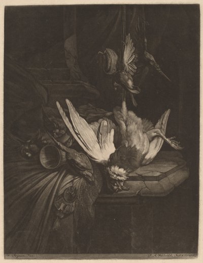 Natura morta con uccelli da caccia da Pieter Anthony Wakkerdak after William Gowe Ferguson