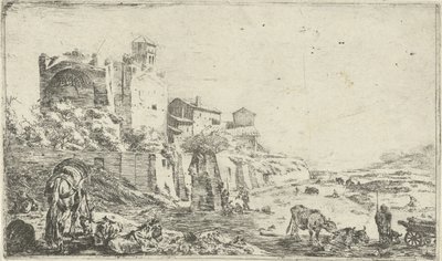 Rovine del tempio di Venere e Roma da Pieter Bodding van Laer