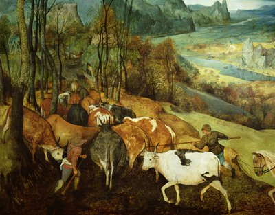 Il ritorno del gregge, Autunno, 1565 (dettaglio) da Pieter Bruegel the Elder