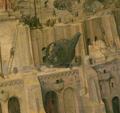 La Torre di Babele, dettaglio dei lavori di costruzione, 1563 (dettaglio) da Pieter Bruegel the Elder