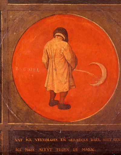 Qualunque cosa faccia, non mi pento, continuo a pisciare contro la luna, c1558-1560 da Pieter Bruegel the Elder