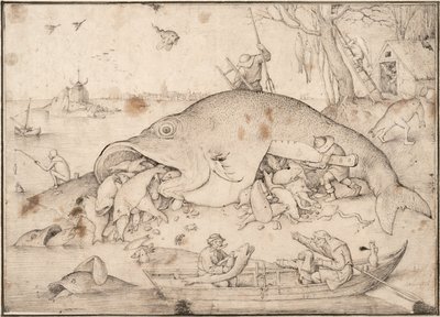 Pesce grande mangia pesce piccolo, 1556 da Pieter Bruegel the Elder