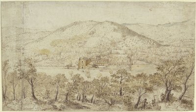 Paesaggio collinare meridionale con edifici conventuali da Pieter Brueghel the Elder